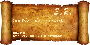 Serfőző Rikarda névjegykártya